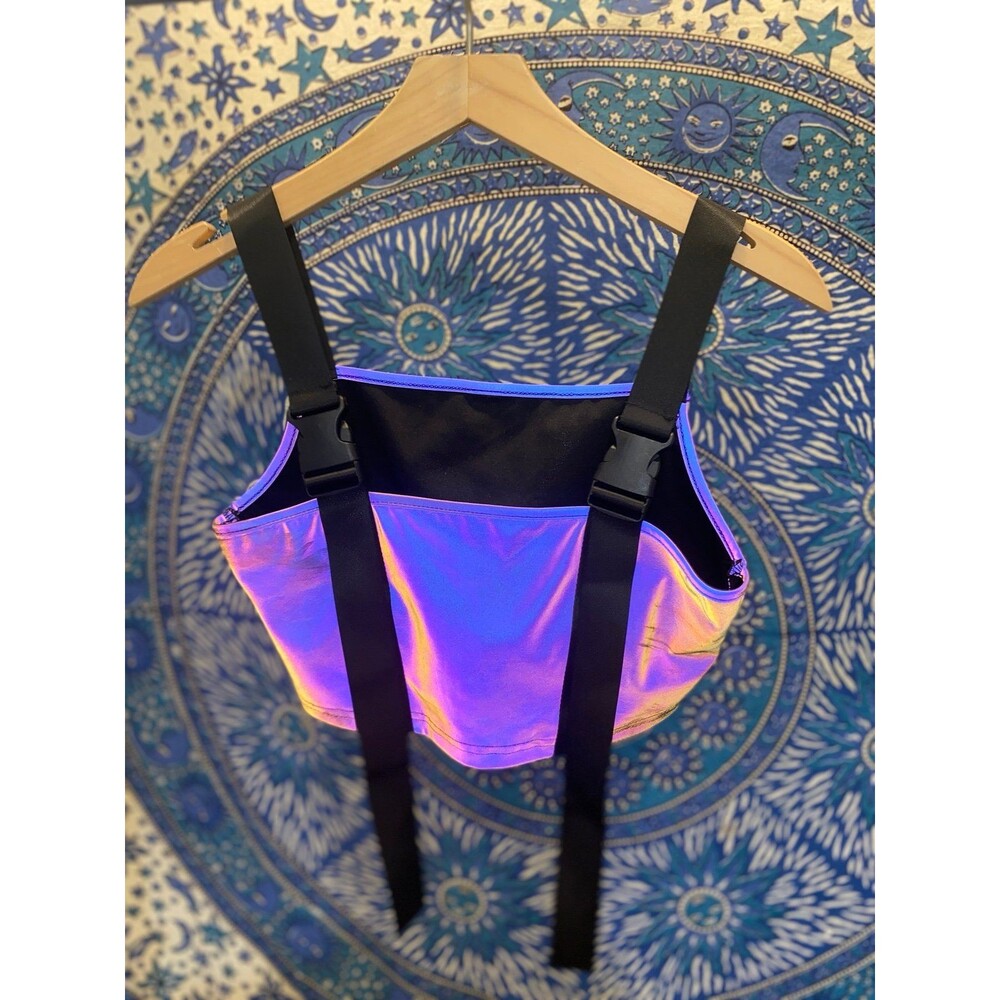 Reflective Bustier Top Top multicolor